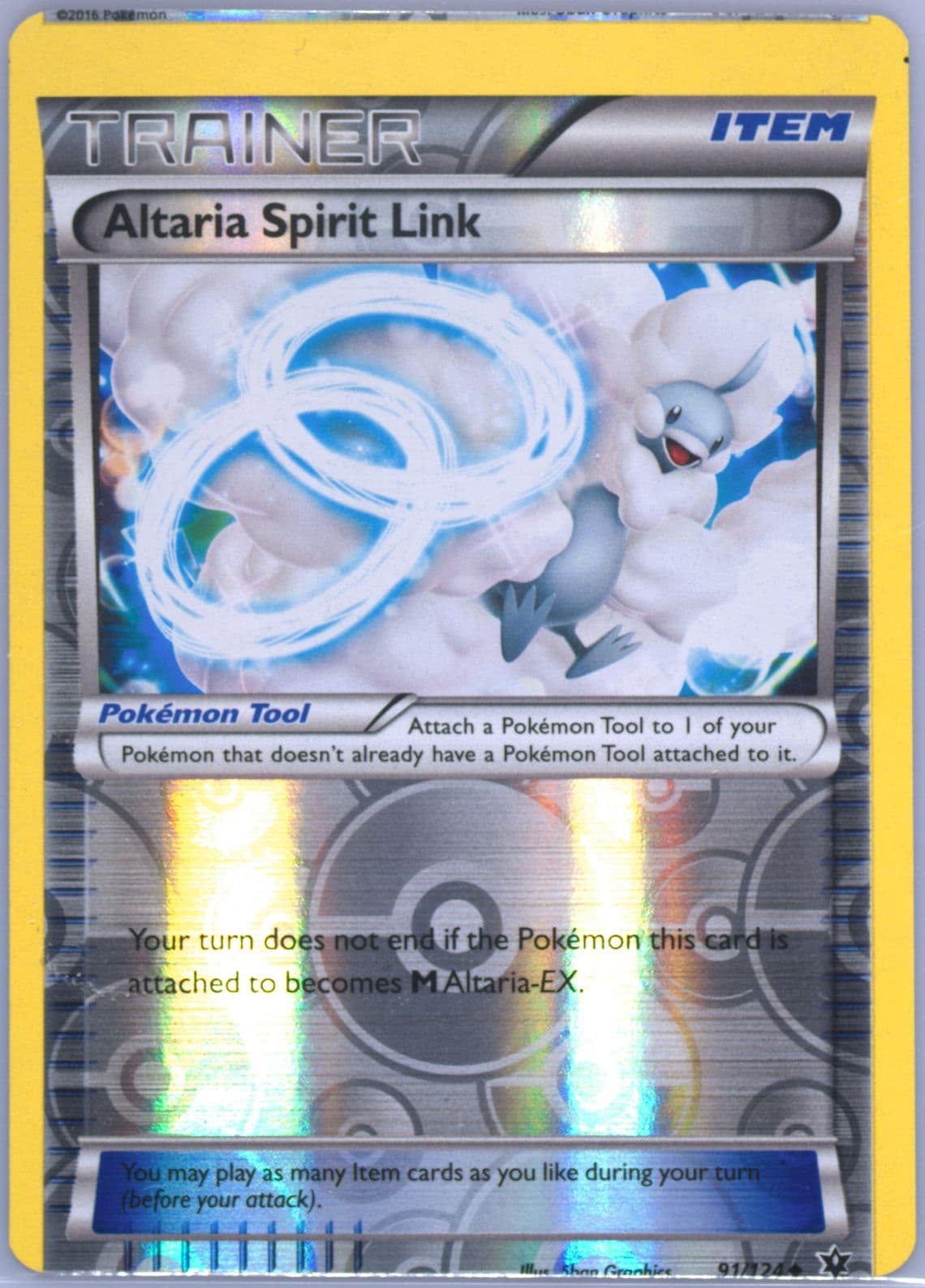 Altaria Spirit Link-Reverse Foil (91) 2016 Pokemon XY Fates Collide