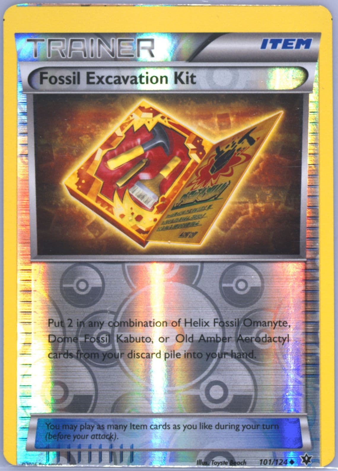 Fossil Excavation Kit-Reverse Foil (101) 2016 Pokemon XY Fates Collide