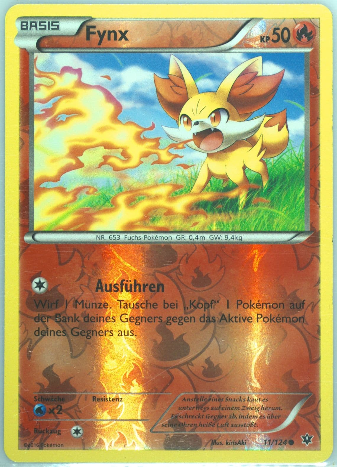 Fynx-Reverse Foil German (11) 2016 Pokemon XY Fates Collide