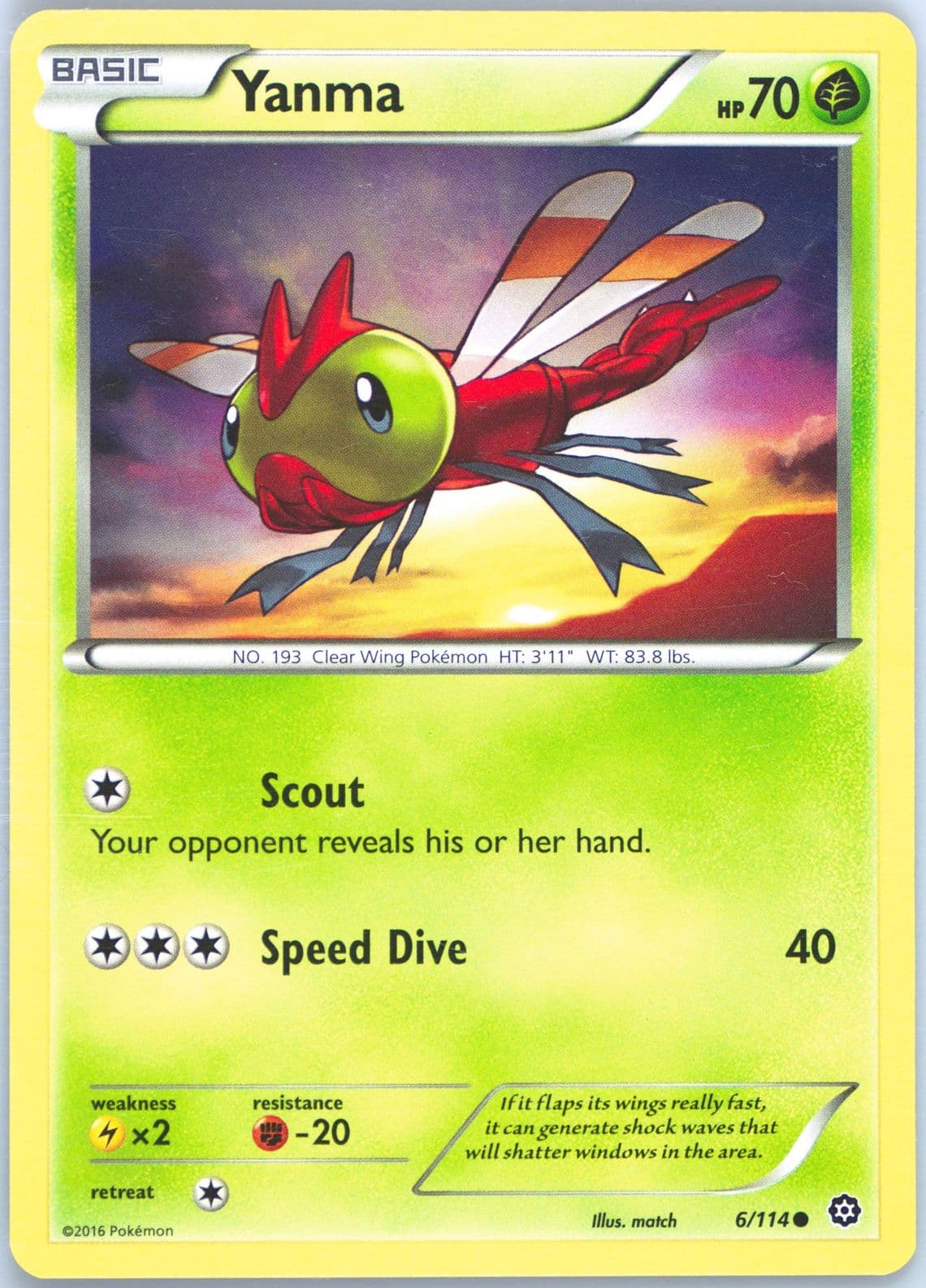 Yanma (6) 2016 Pokemon XY Steam Siege