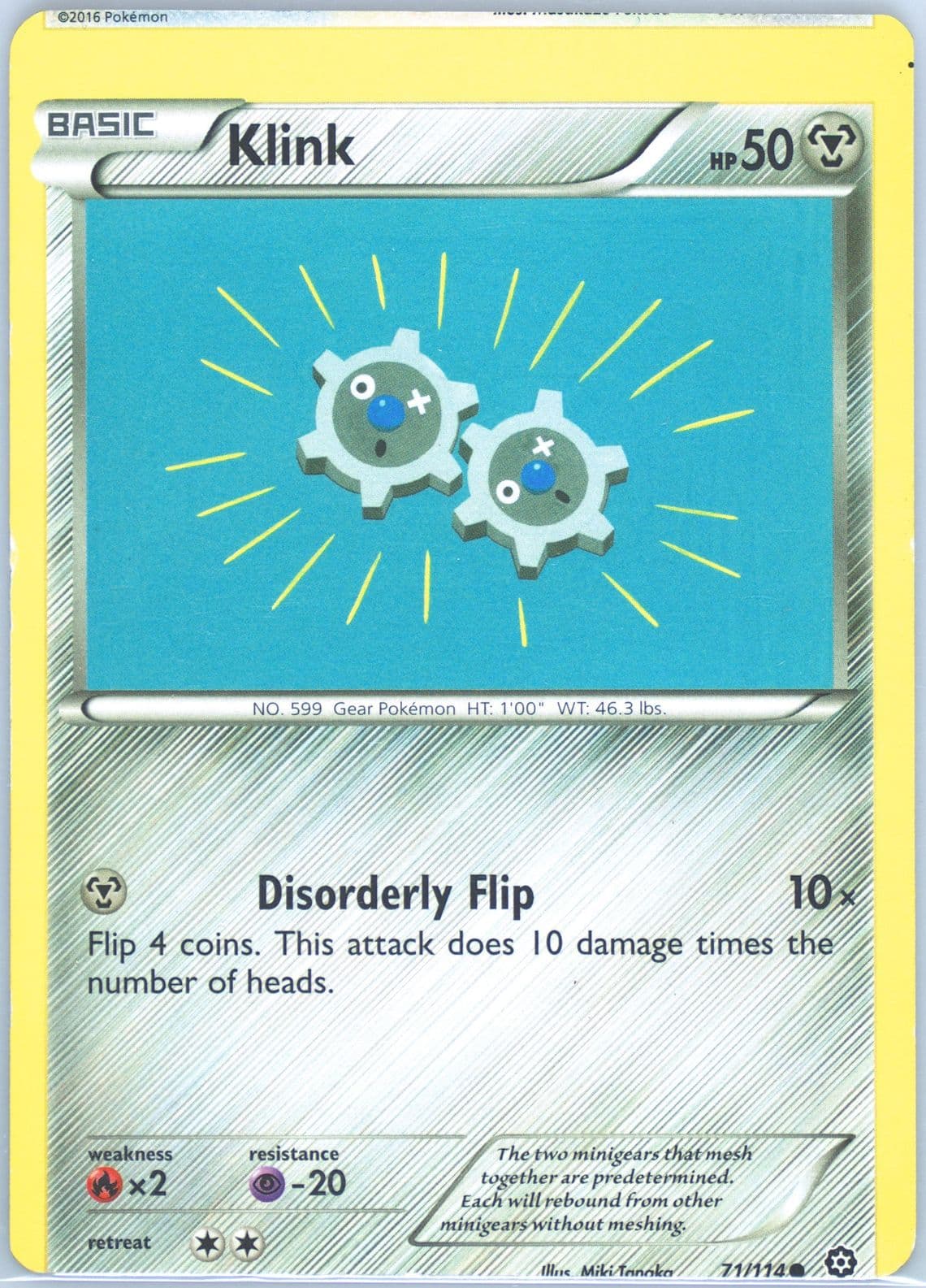 Klink (71) 2016 Pokemon XY Steam Siege