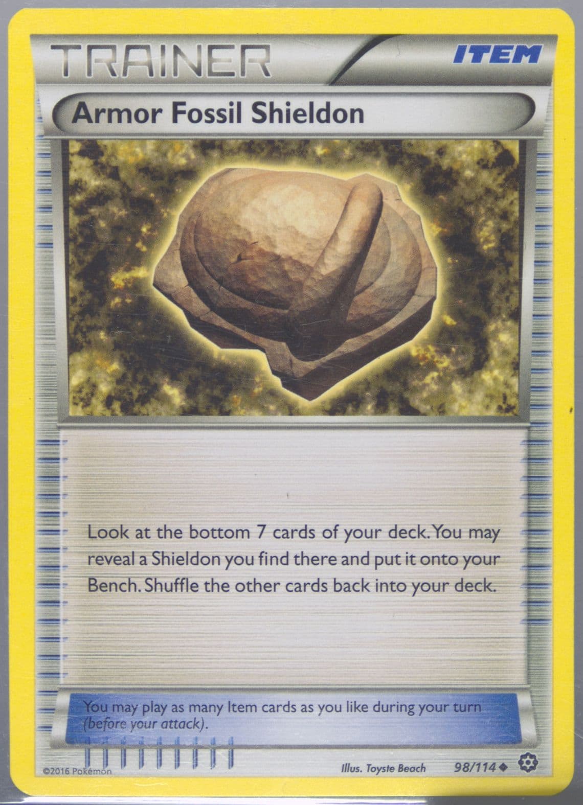 Armor Fossil Shieldon (98) 2016 Pokemon XY Steam Siege