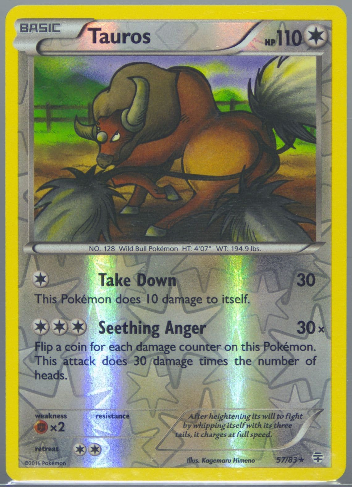 Tauros (57) 2016 Pokemon XY Generations