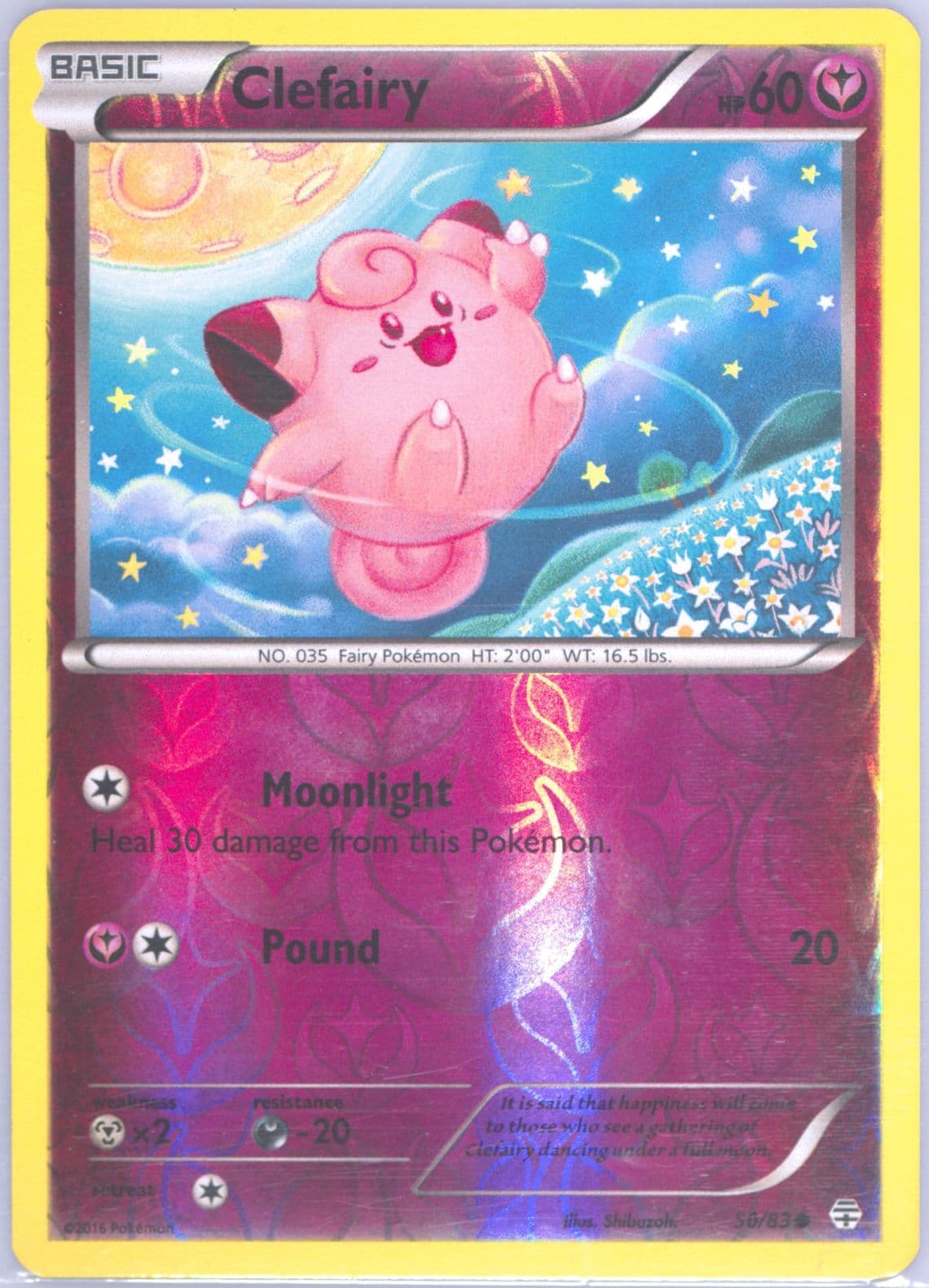 Clefairy-Reverse Foil (50) 2016 Pokemon XY Generations