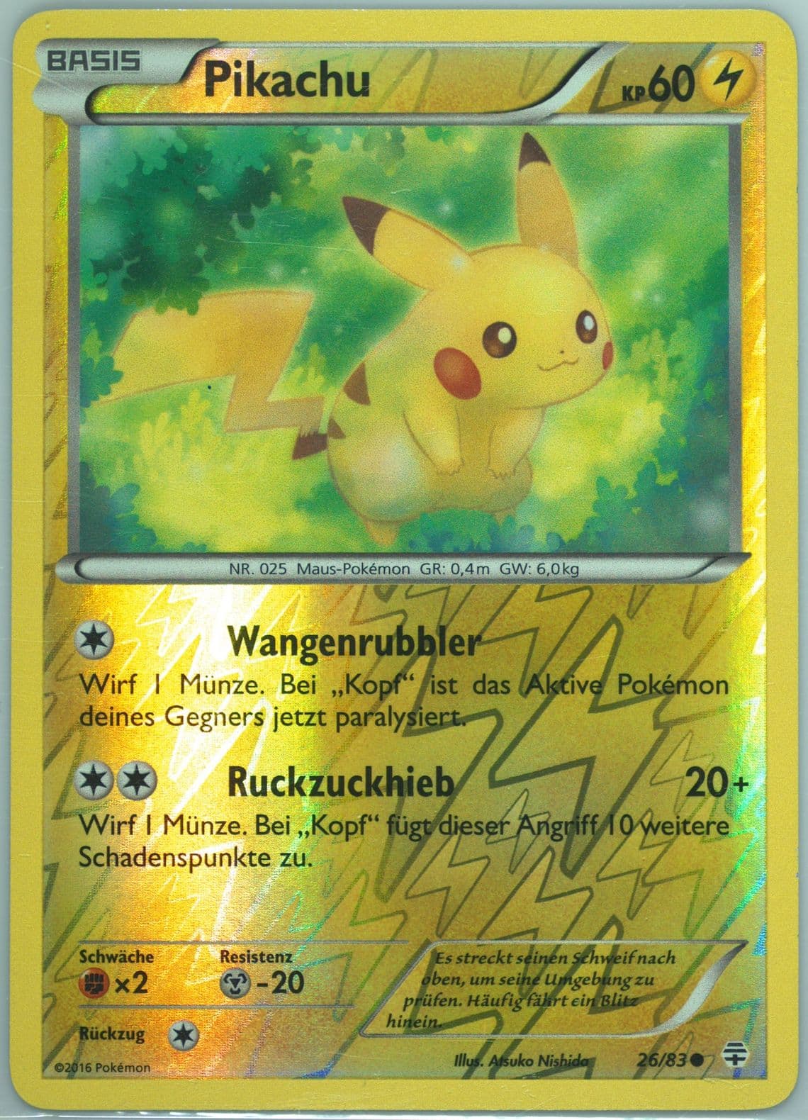 Pikachu-Reverse Foil German (26) 2016 Pokemon XY Generations