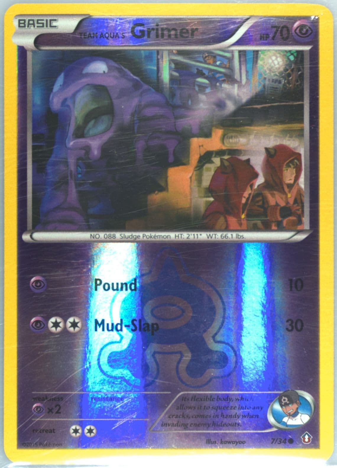 Team Aqua's Grimer-Reverse Foil (7) 2015 Pokemon XY Double Crisis