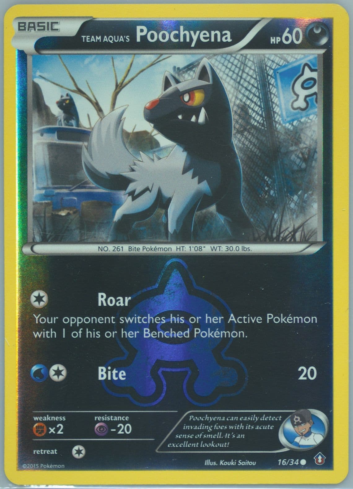 Team Aqua's Poochyena-Reverse Foil (16) 2015 Pokemon XY Double Crisis