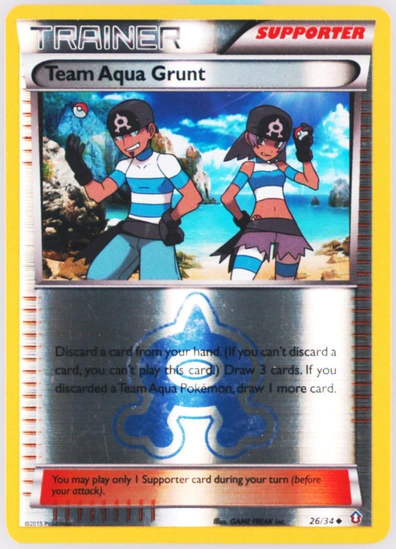Team Aqua Grunt-Reverse Foil (26) 2015 Pokemon XY Double Crisis