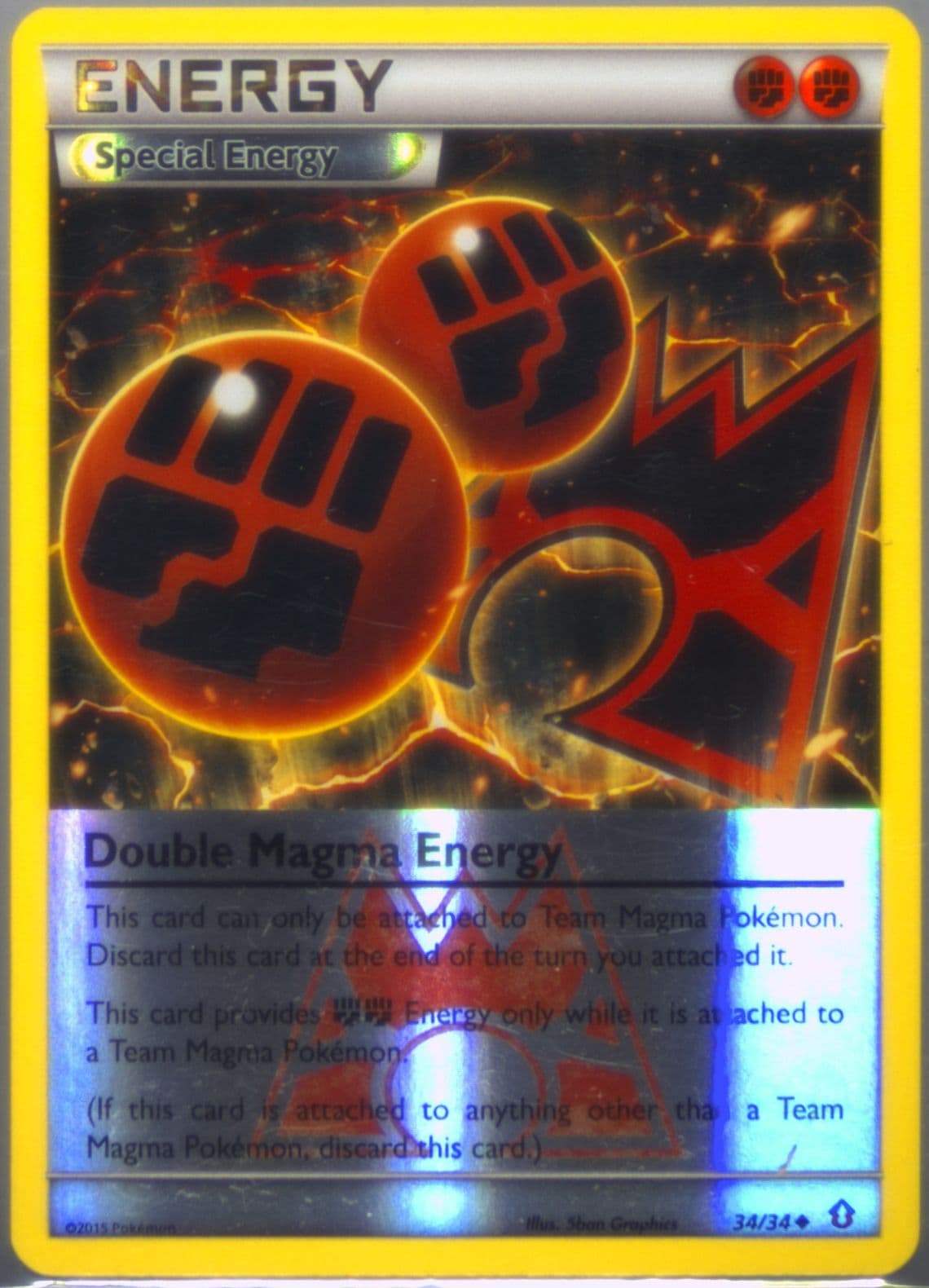 Double Magma Energy-Reverse Foil (34) 2015 Pokemon XY Double Crisis