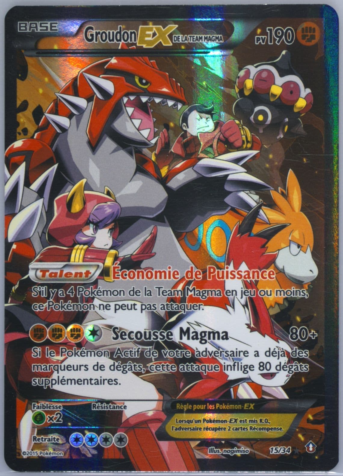 Full Art/Groudon EX de La Team Magma French (15) 2015 Pokemon XY Double Crisis