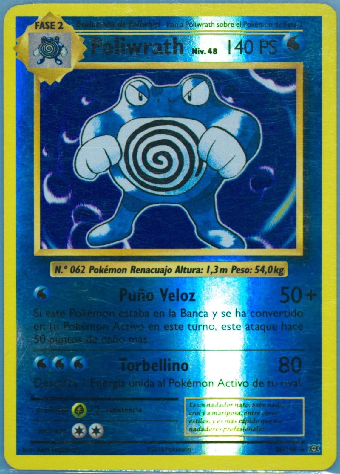 Poliwrath-Reverse Foil Spanish (25) 2016 Pokemon XY Evolutions
