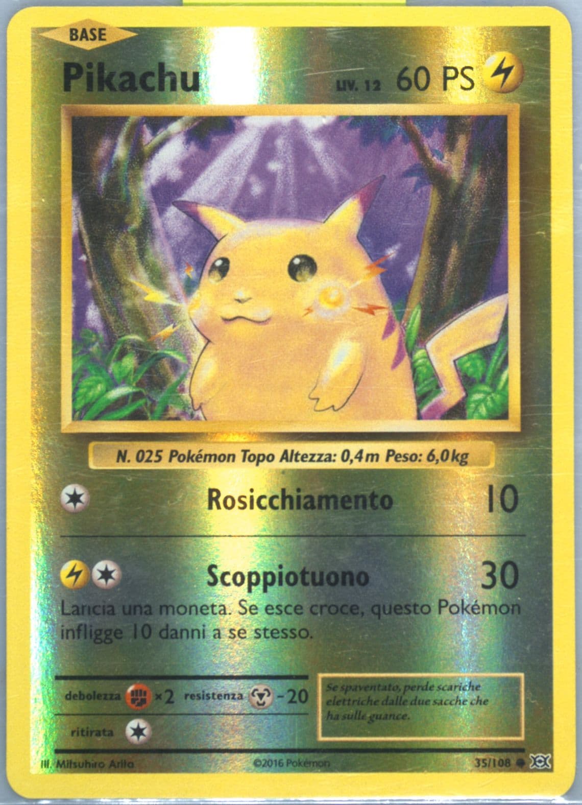 Pikachu-Reverse Foil Italian (35) 2016 Pokemon XY Evolutions