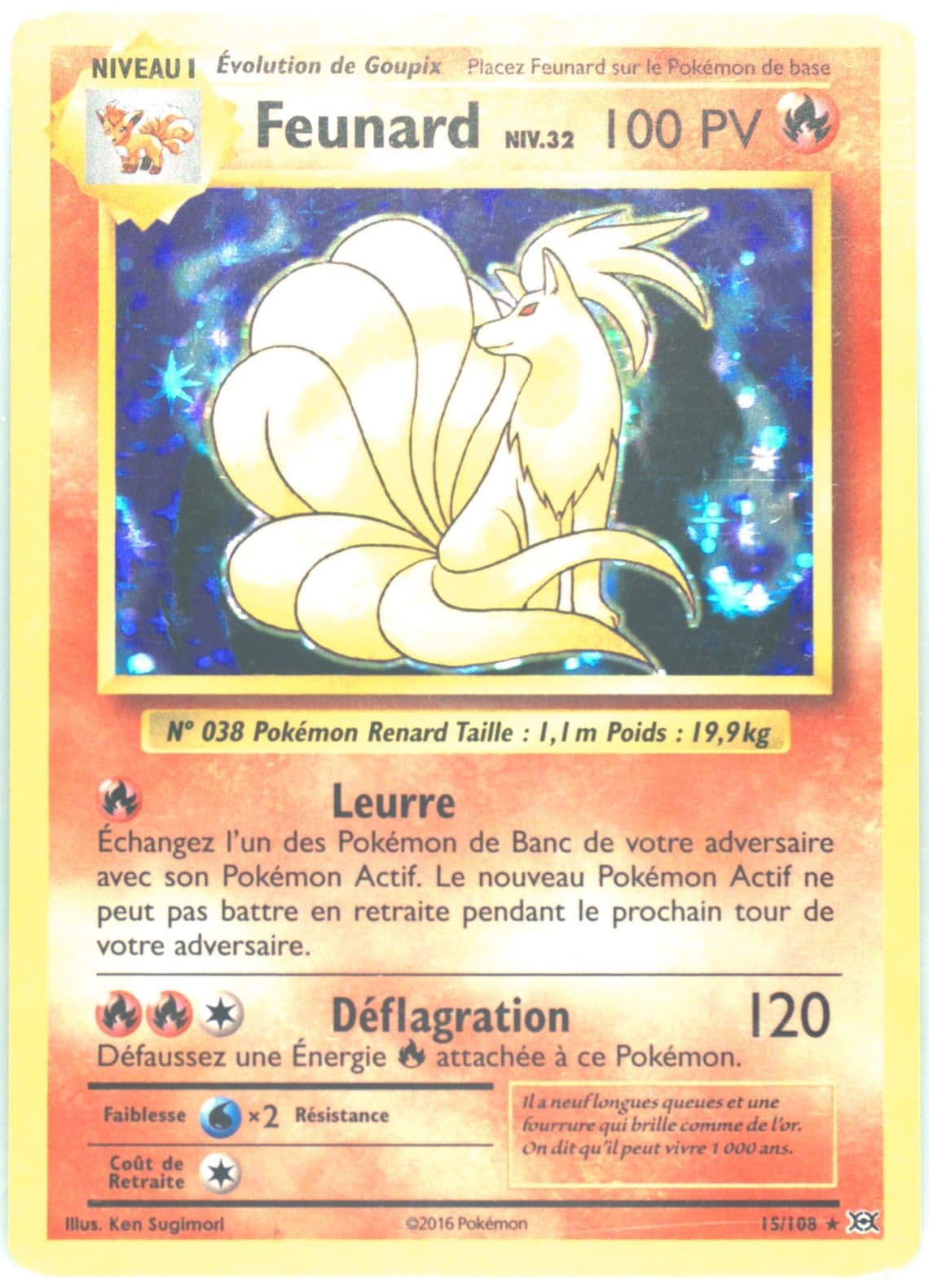 Feunard-Holo French (15) 2016 Pokemon XY Evolutions