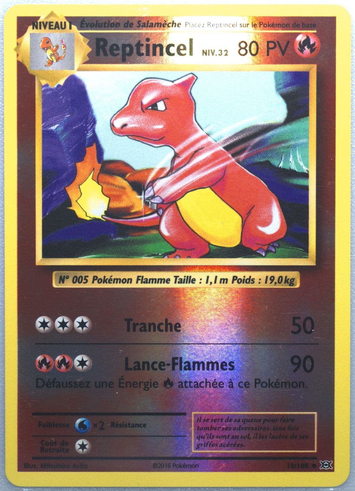 Reptincel-Reverse Foil French (10) 2016 Pokemon XY Evolutions