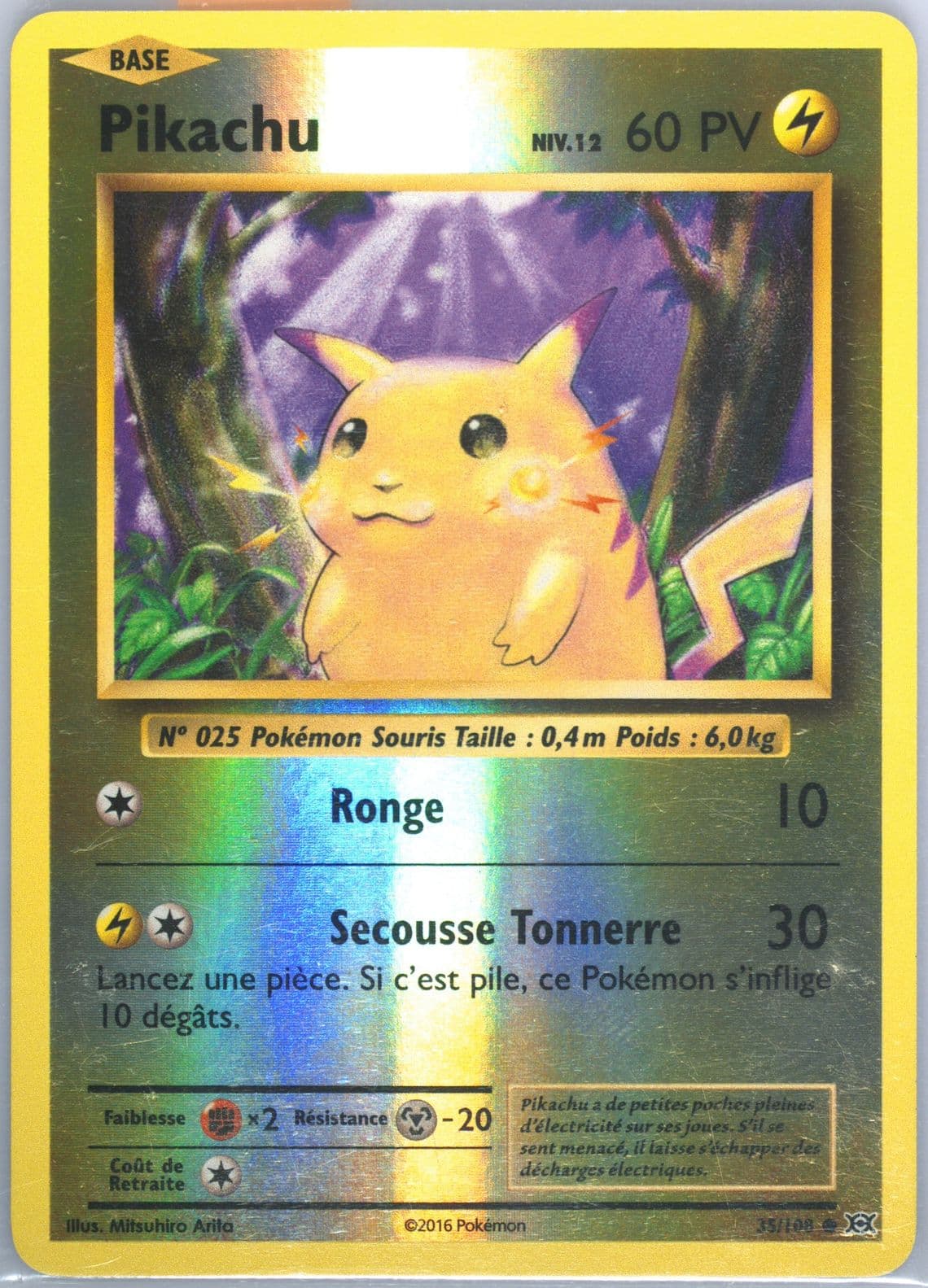 Pikachu-Reverse Foil French (35) 2016 Pokemon XY Evolutions