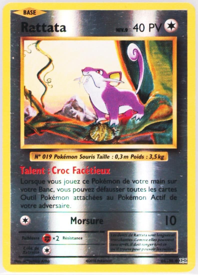 Rattata-Reverse Foil French (66) 2016 Pokemon XY Evolutions