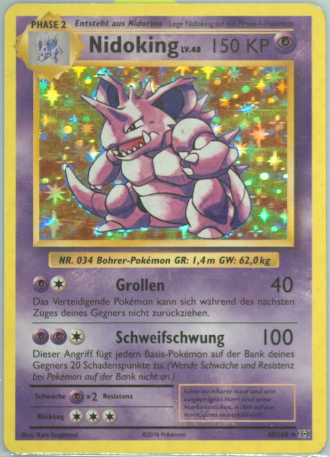 Nidoking-Holo German (45) 2016 Pokemon XY Evolutions