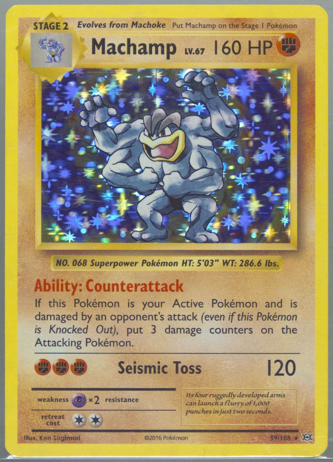 Machomei-Holo German (59) 2016 Pokemon XY Evolutions