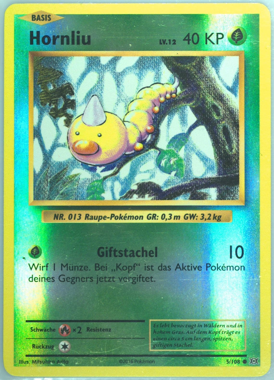 Hornliu-Reverse Foil German (5) 2016 Pokemon XY Evolutions