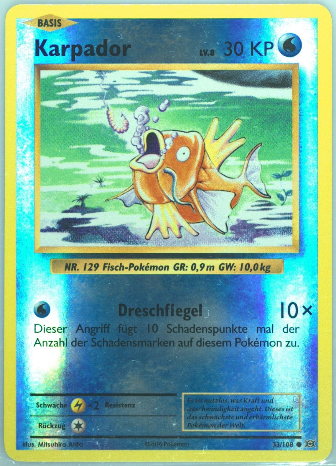 Karpador-Reverse Foil German (33) 2016 Pokemon XY Evolutions