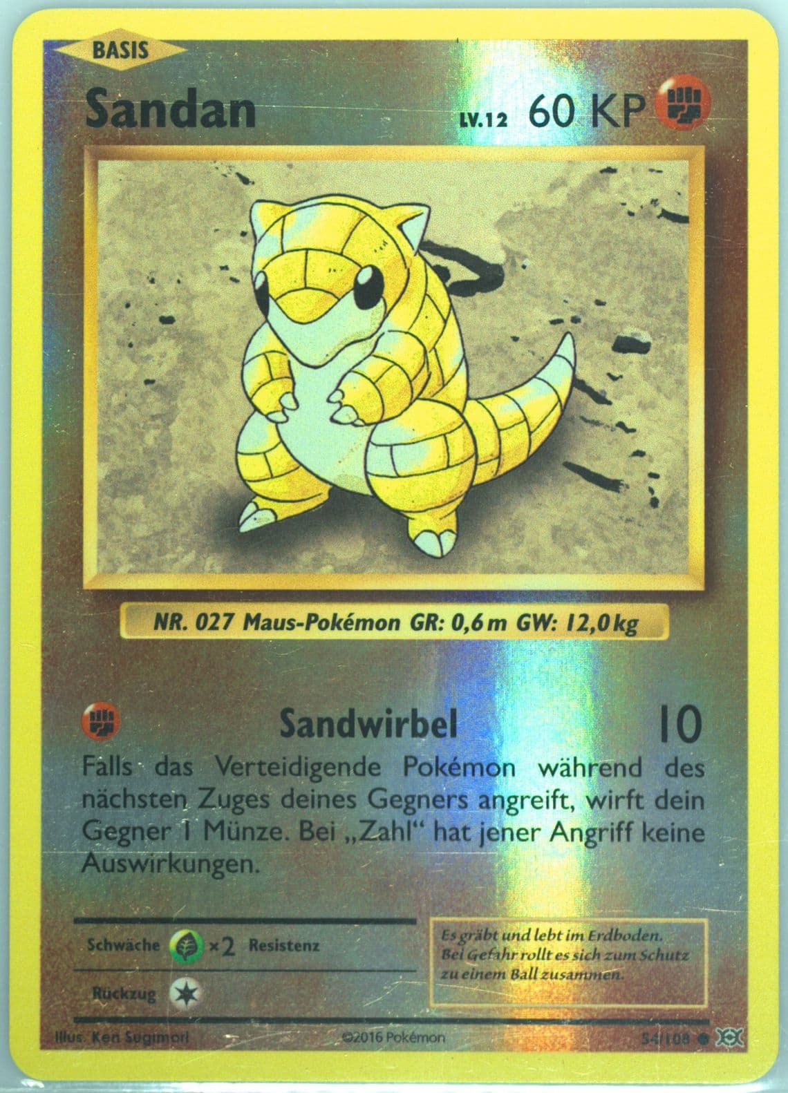 Sandan-Reverse Foil German (54) 2016 Pokemon XY Evolutions