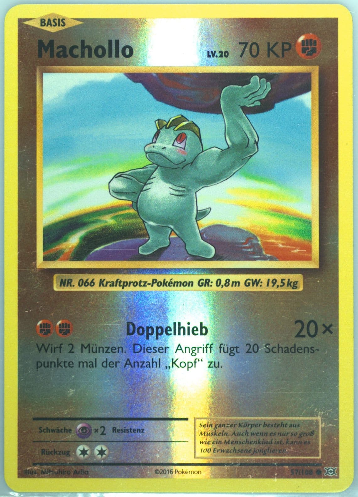 Machollo-Reverse Foil German (57) 2016 Pokemon XY Evolutions