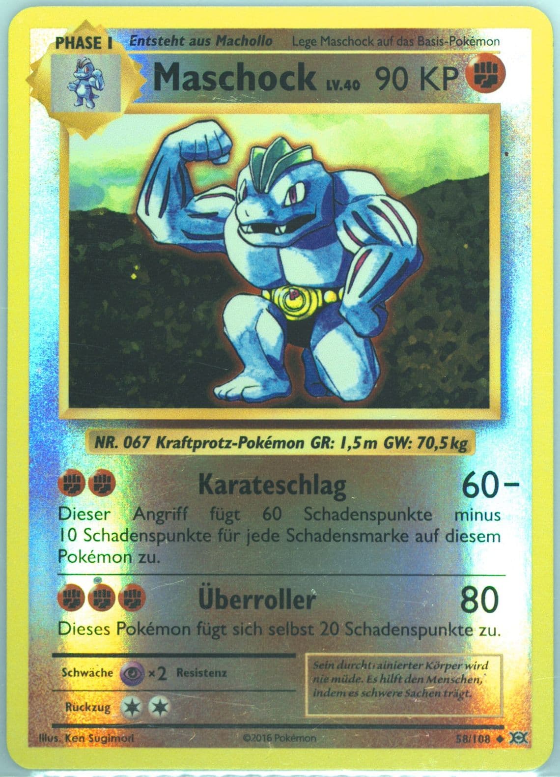 Maschock-Reverse Foil German (58) 2016 Pokemon XY Evolutions