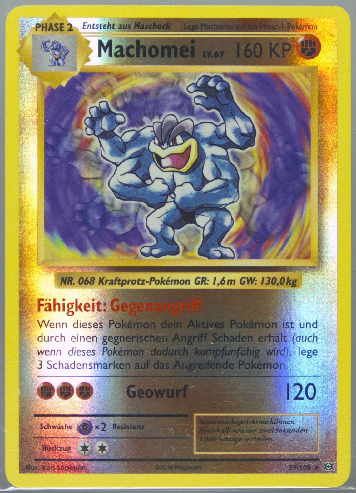 Machomei-Reverse Foil German (59) 2016 Pokemon XY Evolutions