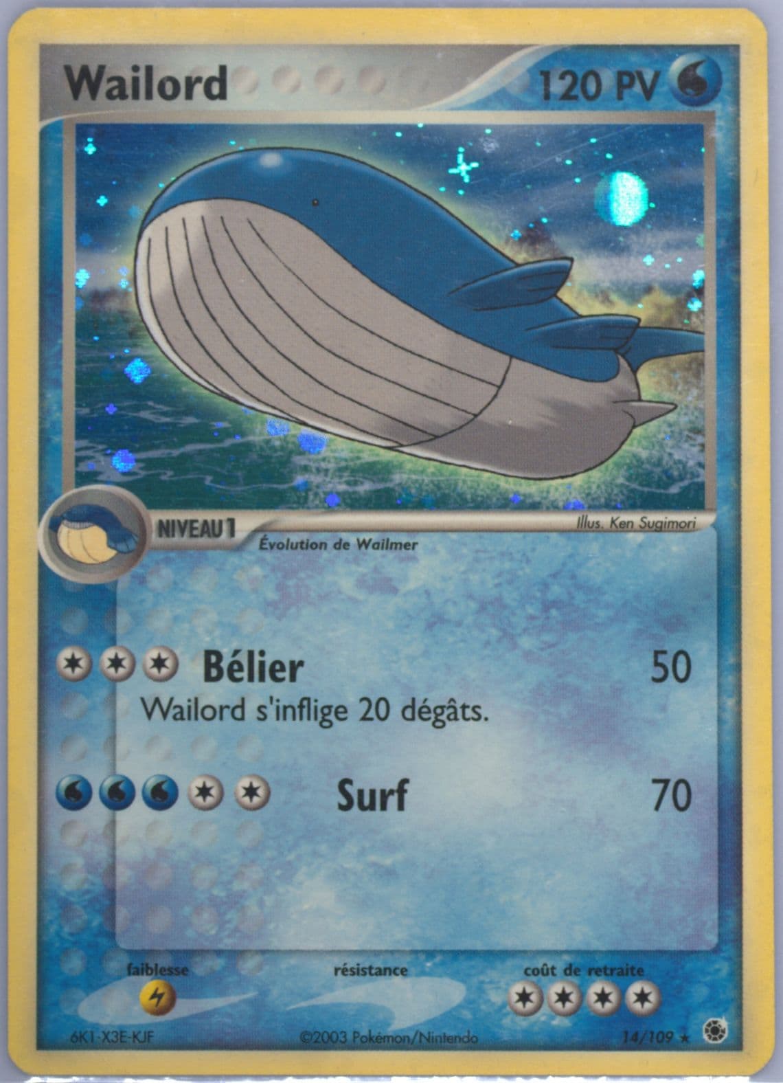 Wailord-Holo French (14) 2003 Pokemon EX Ruby & Sapphire
