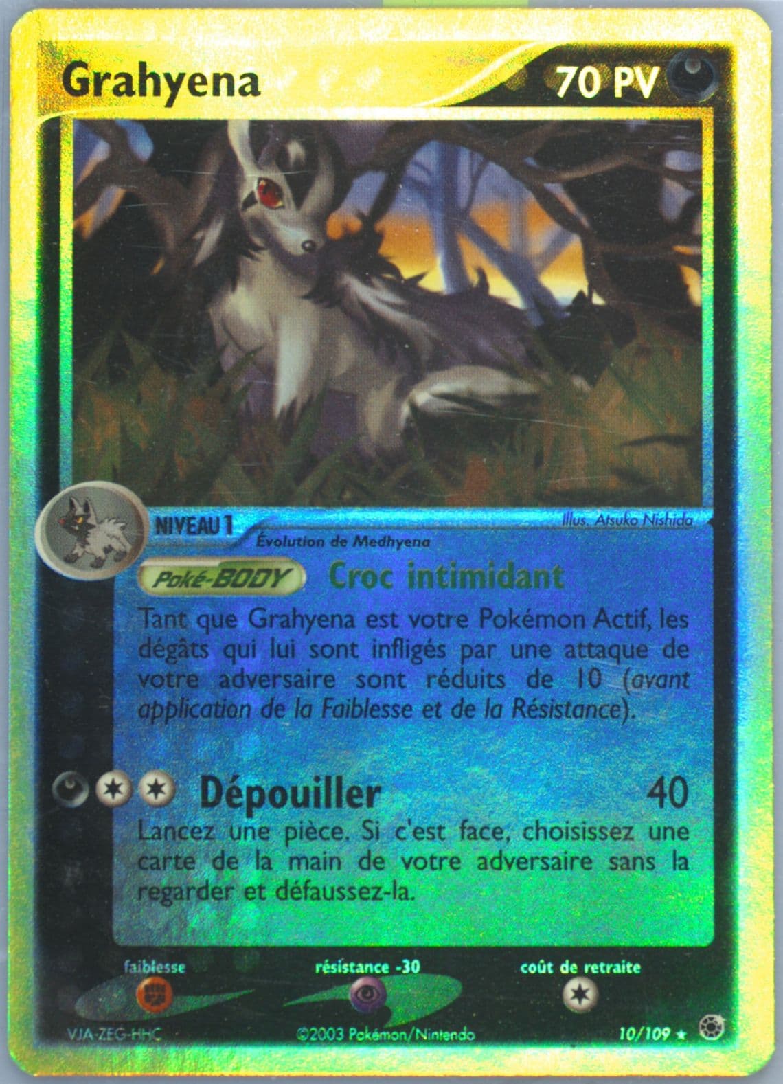 Grahyena-Reverse Foil French (10) 2003 Pokemon EX Ruby & Sapphire