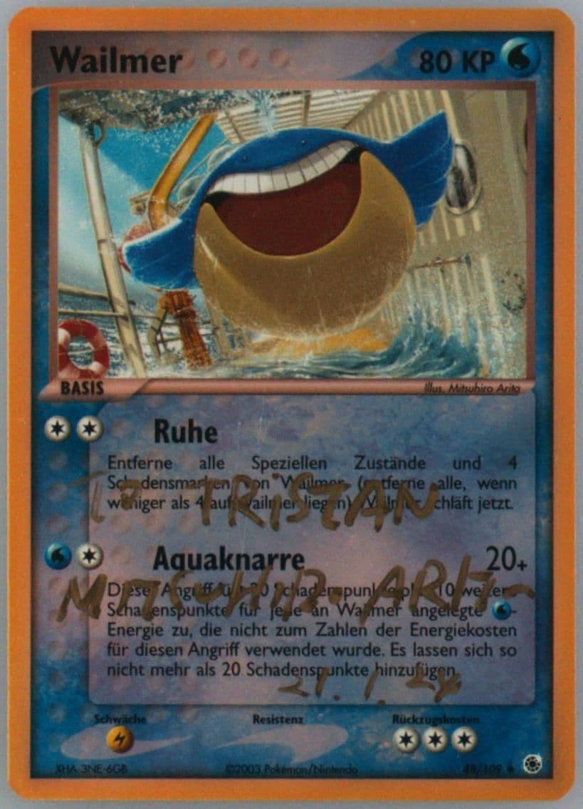 Wailmer-Reverse Foil (48) 2004 Pokemon German EX Ruby & Sapphire