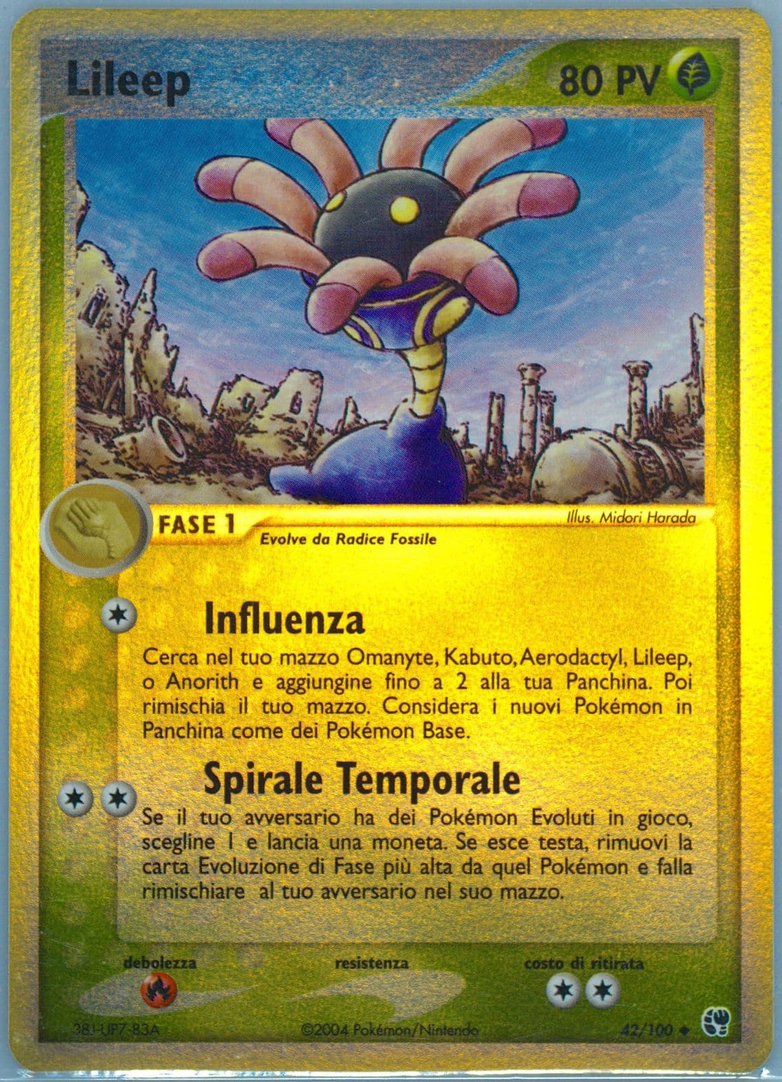 Lileep-Reverse Foil (42) 2004 Pokemon Italian EX Sandstorm