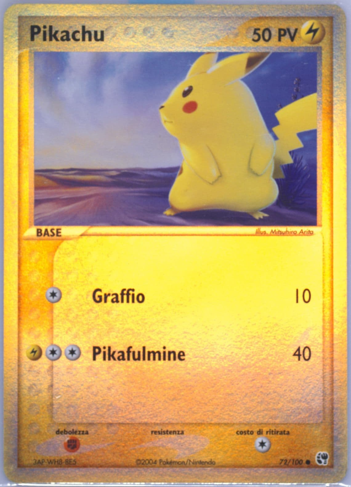 Pikachu-Reverse Foil (72) 2004 Pokemon Italian EX Sandstorm