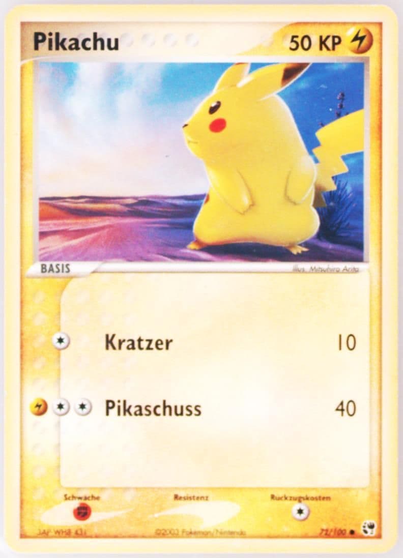 Pikachu (72) 2004 Pokemon German EX Sandstorm