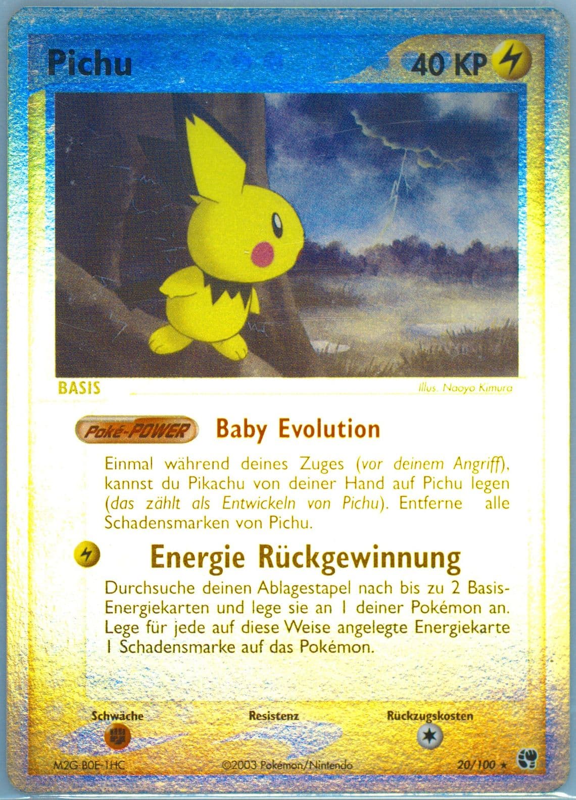 Pichu-Reverse Foil (20) 2004 Pokemon German EX Sandstorm