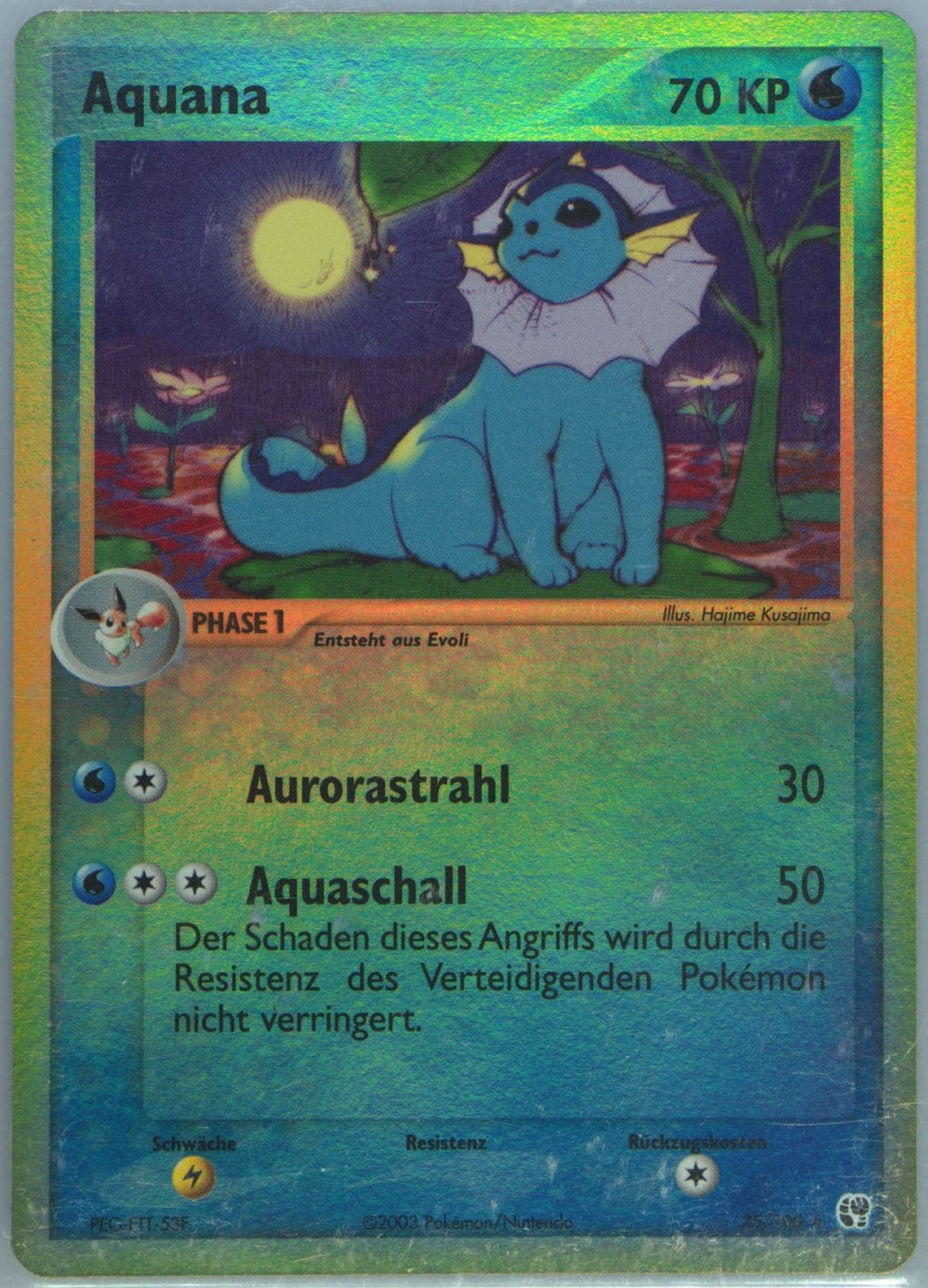 Aquana-Reverse Foil (25) 2004 Pokemon German EX Sandstorm