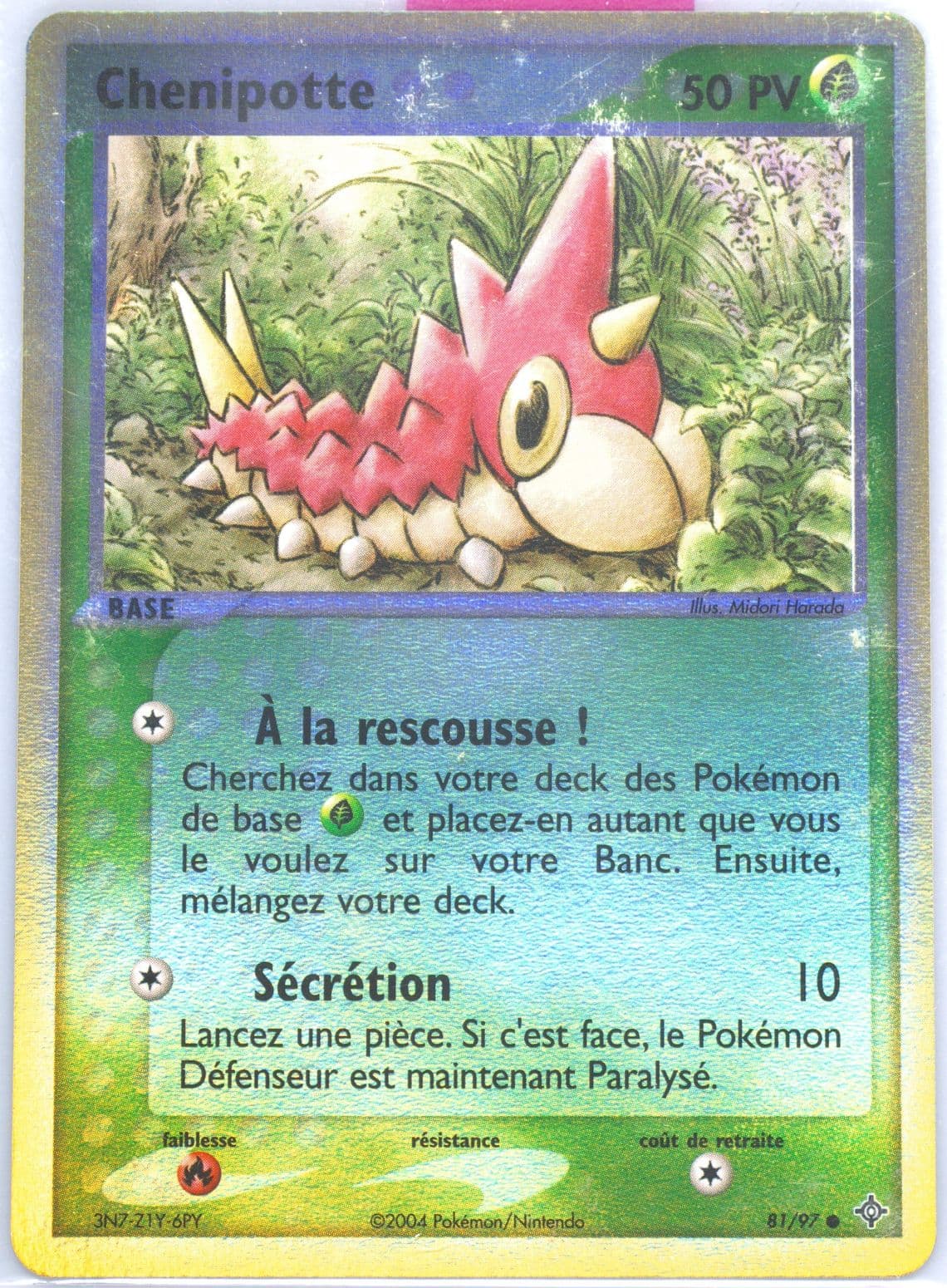 Chenipotte-Reverse Foil (81) 2004 Pokemon French EX Dragon