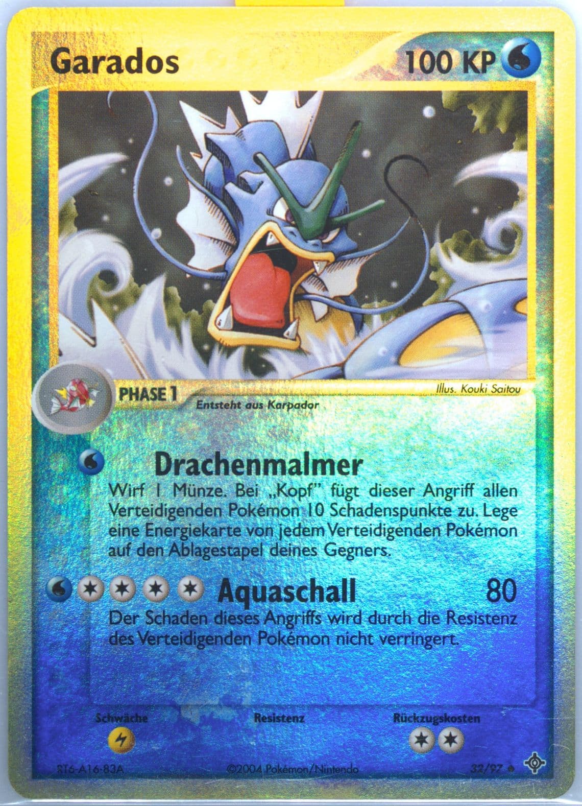 Garados-Reverse Foil (32) 2004 Pokemon German EX Dragon