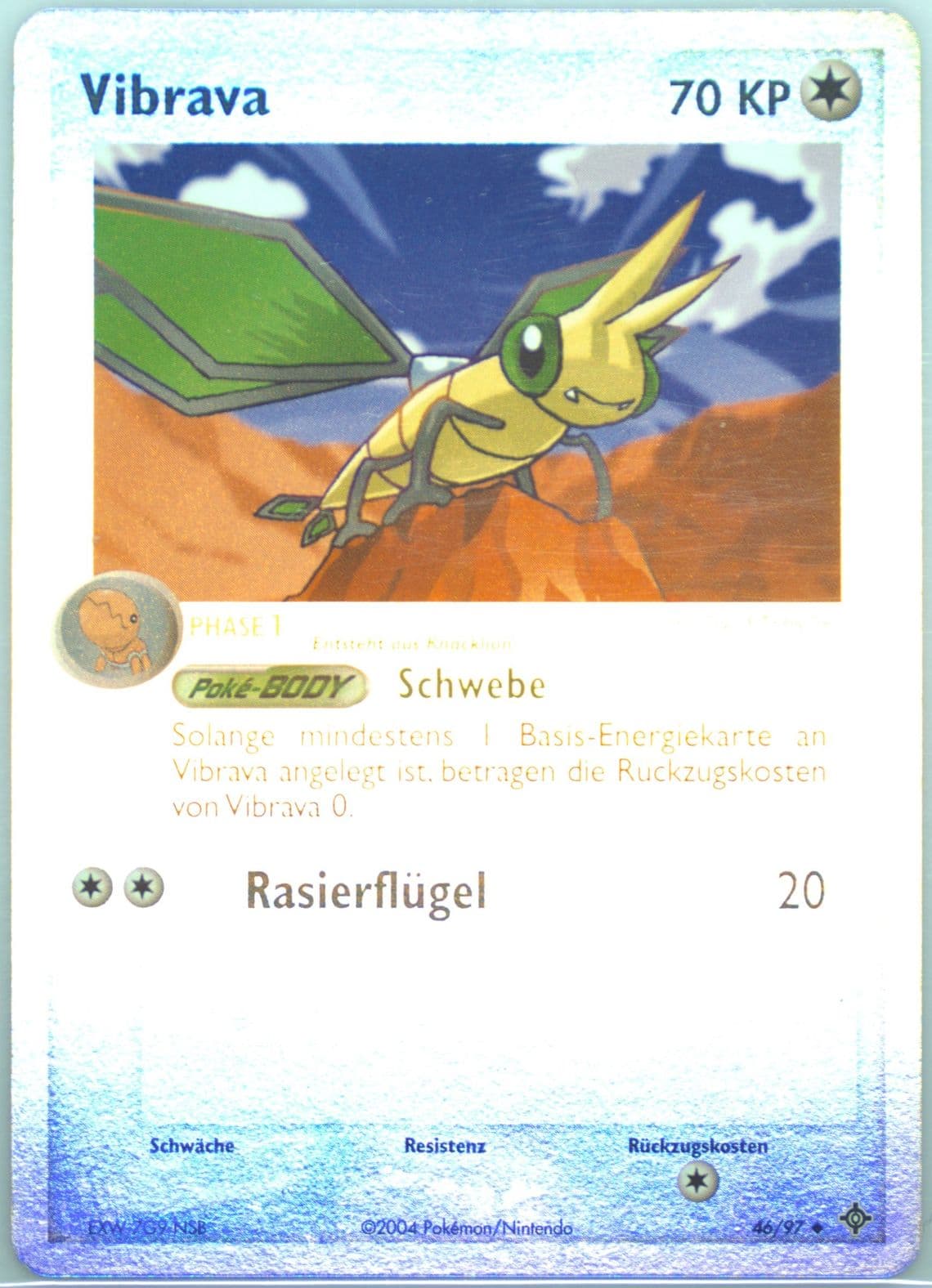 Vibrava-Reverse Foil (46) 2004 Pokemon German EX Dragon