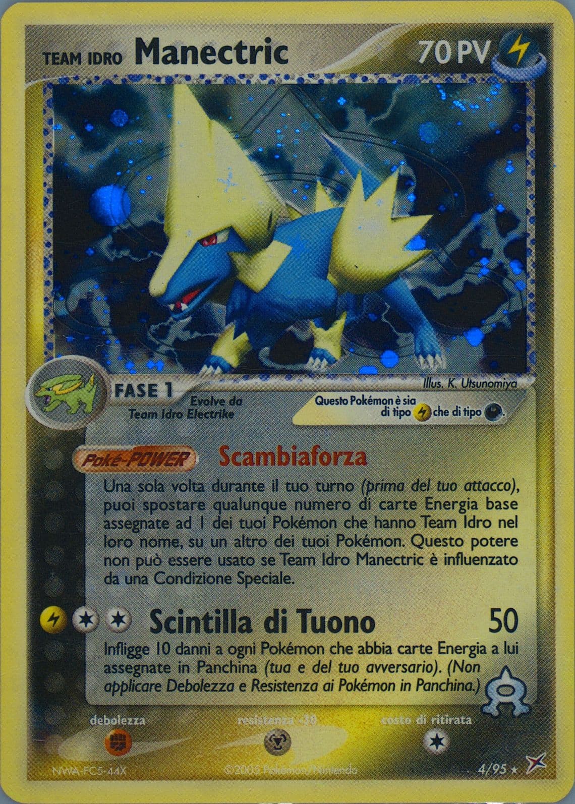Team Idro Manectric-Holo (4) 2005 Pokemon Italian EX Team Magma VS Team Aqua