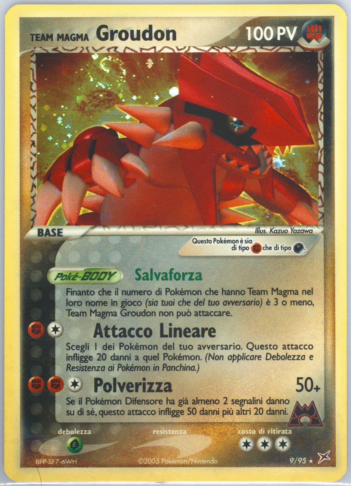 Team Magma Groudon-Holo (9) 2005 Pokemon Italian EX Team Magma VS Team Aqua