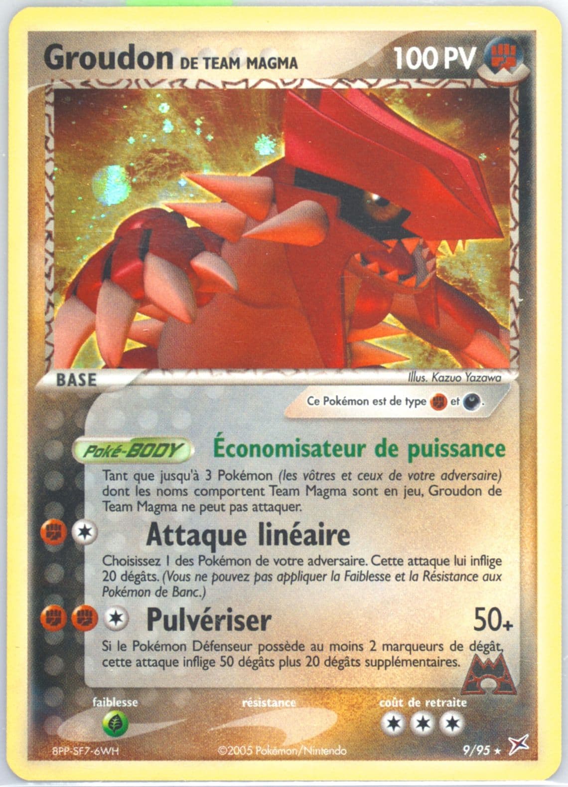 Groudon de Team Magma-Holo (9) 2005 Pokemon French EX Team Magma VS Team Aqua