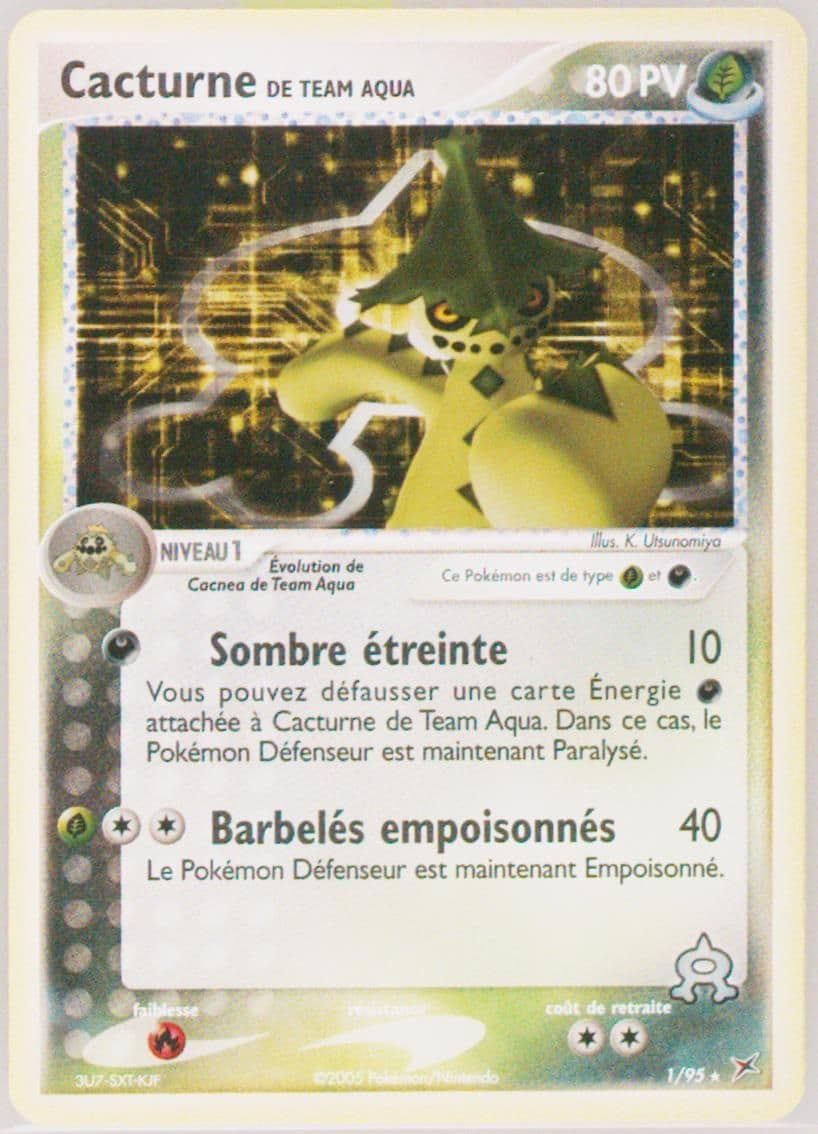Cacturne de Team Aqua-Reverse Foil (1) 2005 Pokemon French EX Team Magma VS Team Aqua