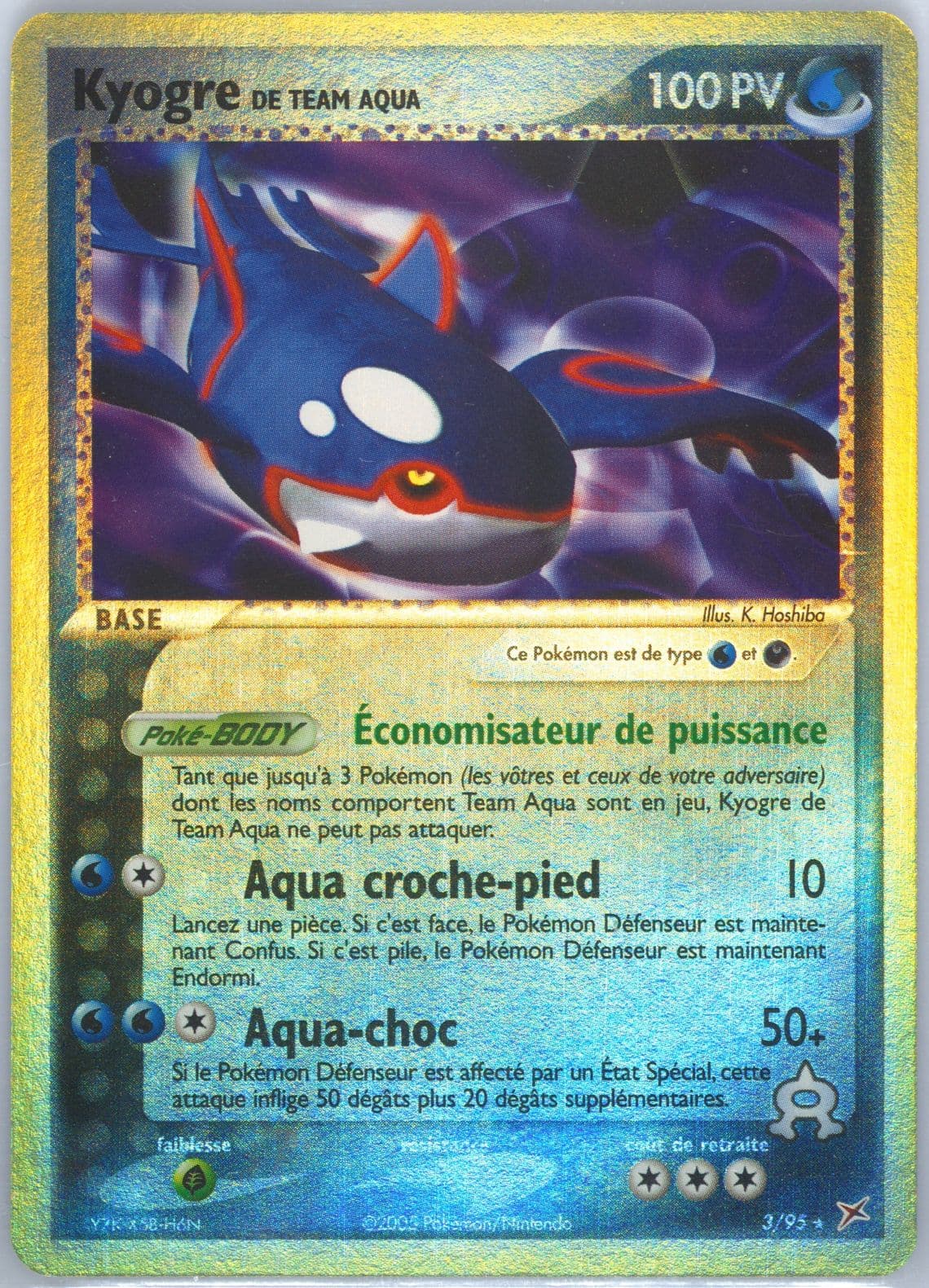 Kyogre de Team Aqua-Reverse Foil (3) 2005 Pokemon French EX Team Magma VS Team Aqua