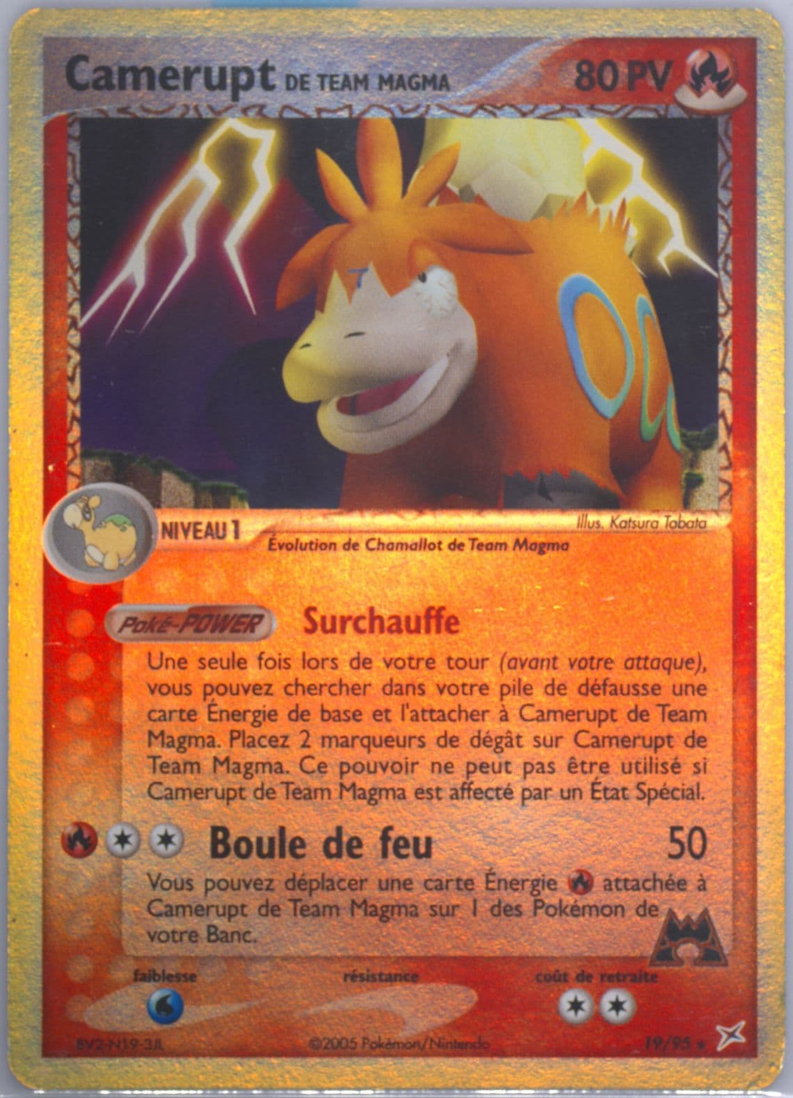 Camerupt de Team Magma-Reverse Foil (19) 2005 Pokemon French EX Team Magma VS Team Aqua