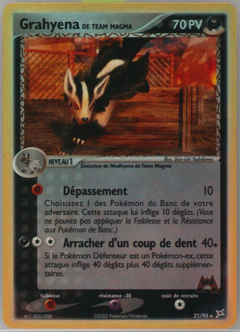 Grahyena de Team Magma-Reverse Foil (21) 2005 Pokemon French EX Team Magma VS Team Aqua