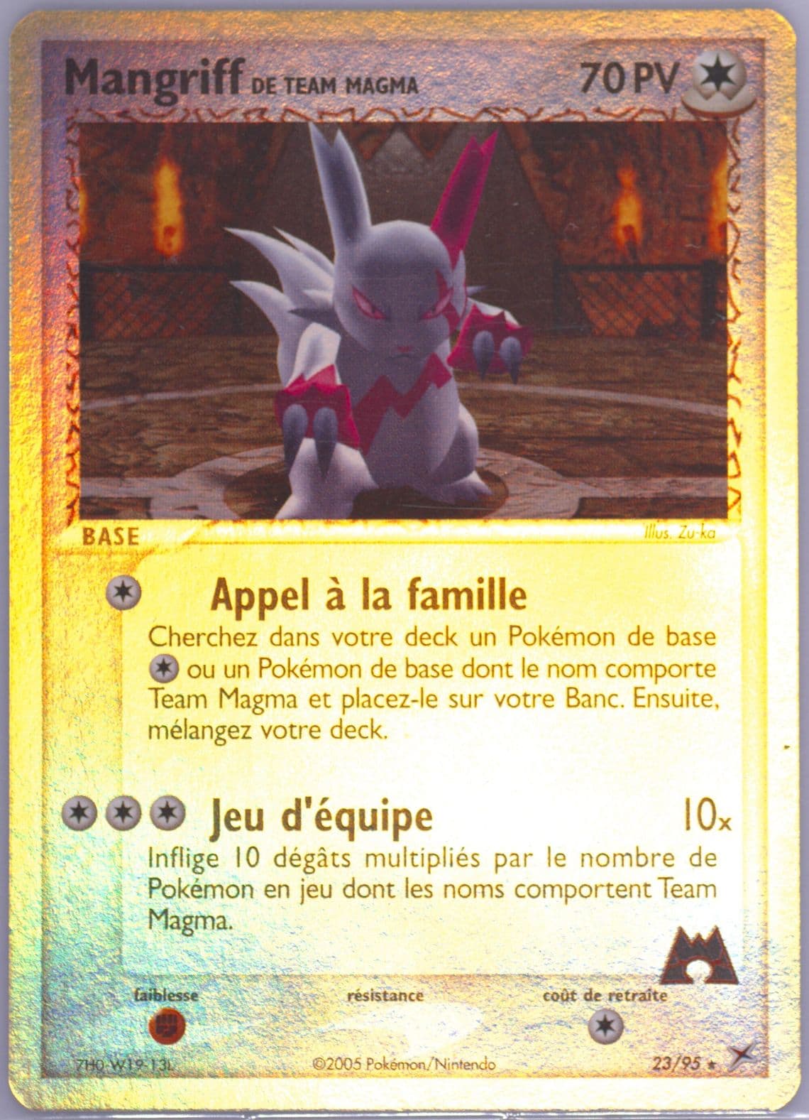 Mangriff de Team Magma-Reverse Foil (23) 2005 Pokemon French EX Team Magma VS Team Aqua