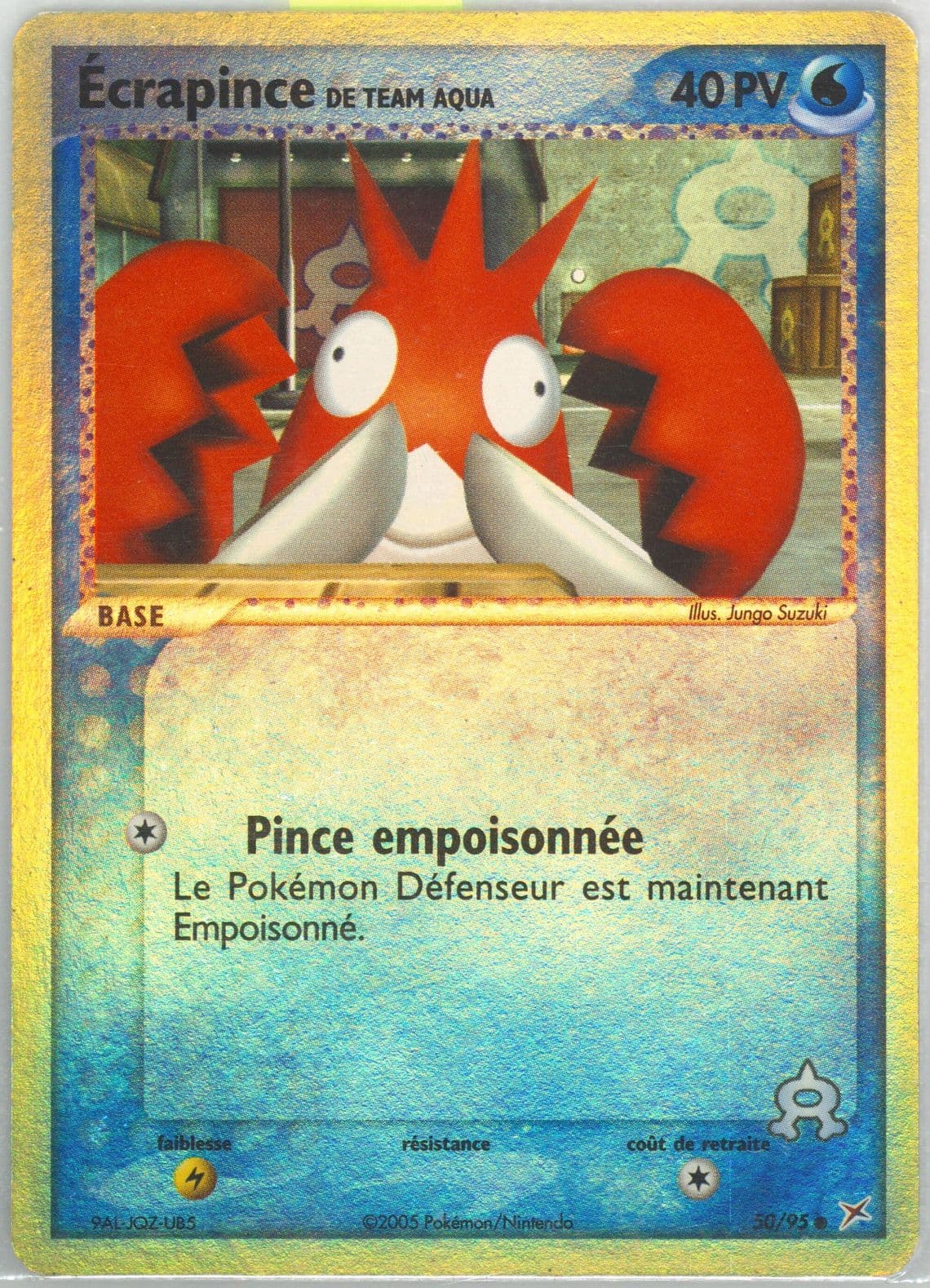 Ecrapince de Team Aqua-Reverse Foil (50) 2005 Pokemon French EX Team Magma VS Team Aqua