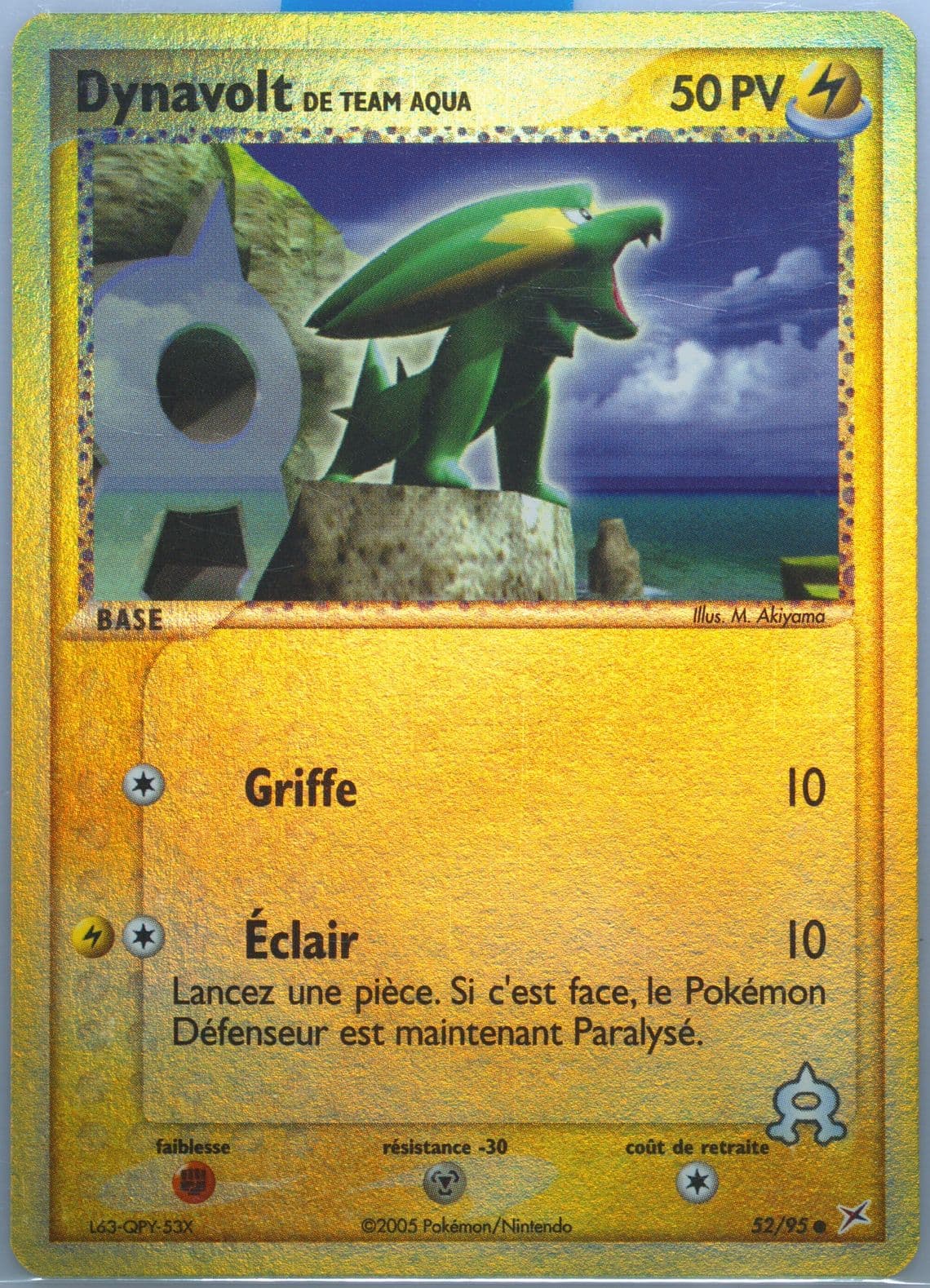 Dynavolt de Team Aqua-Reverse Foil (52) 2005 Pokemon French EX Team Magma VS Team Aqua