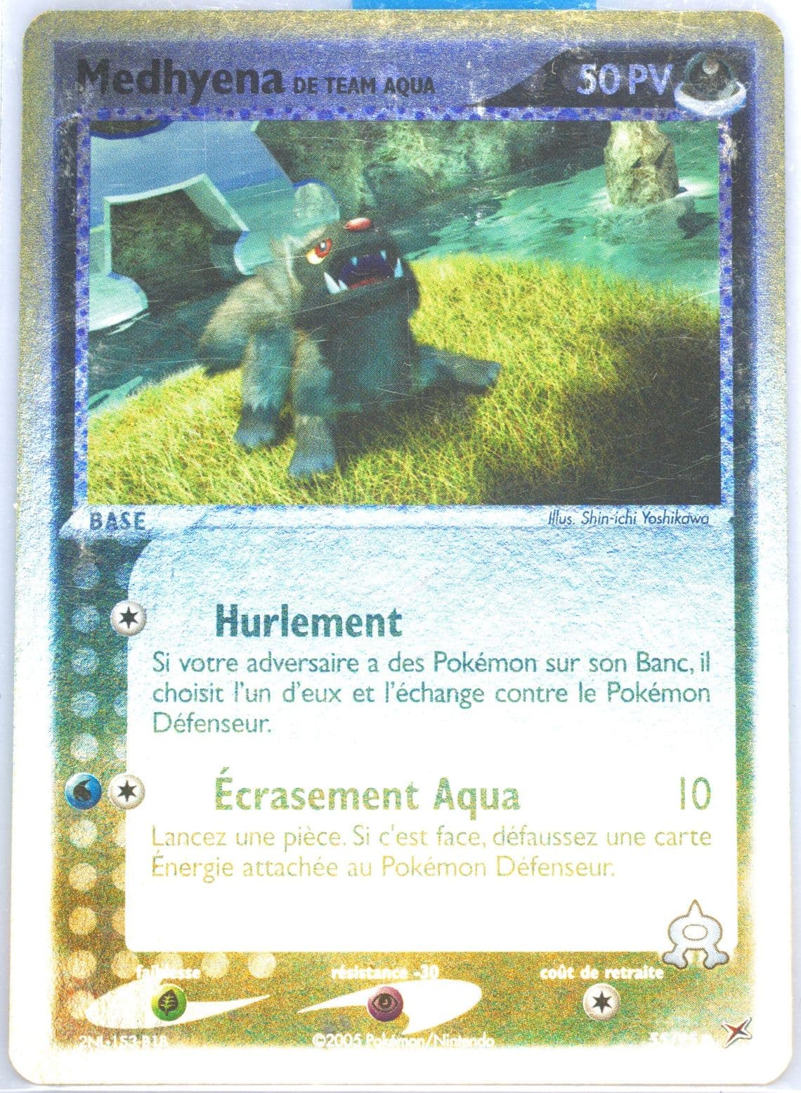 Medhyena de Team Aqua-Reverse Foil (55) 2005 Pokemon French EX Team Magma VS Team Aqua